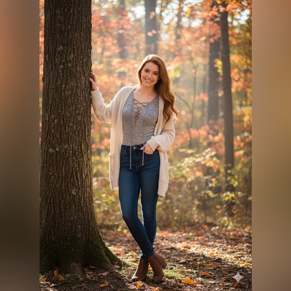 Forever 21 Gray Lace-Up Long Sleeve Bodysuit Size S NWOT - Picture 7 of 7